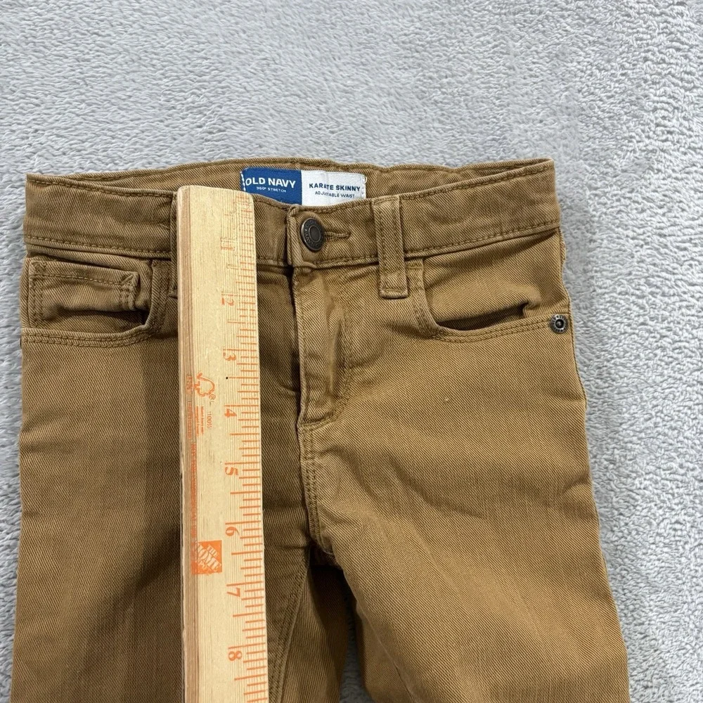 Old Navy Karate Skinny Jeans Boys 5T Adjustable Waist School Straight Leg Brown